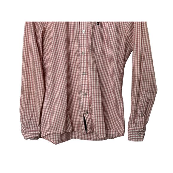 Tommy Hilfiger Red Check Long Sleeve Button Up Shirt Men's Medium - Picture 6 of 7